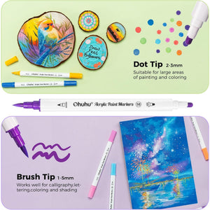 Ohuhu Akaka 36 Colours Acrylic Markers – colours acrylic markers y30 80601 75 03 brush dot tips