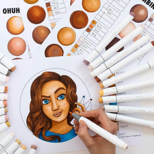 Ohuhu Honolulu B 36 Skin Tone Alcohol Markers – skin tone alcohol markers y30 80404 81 06 portrait art