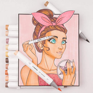 Ohuhu Honolulu B 36 Skin Tone Alcohol Markers – skin tone alcohol markers y30 80404 81 08 illustration