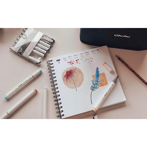 Ohuhu Honolulu B 48 Mid-Tone Colours Alcohol Markers – mid tone colours alcohol markers y30 80406 05 03 brush tip