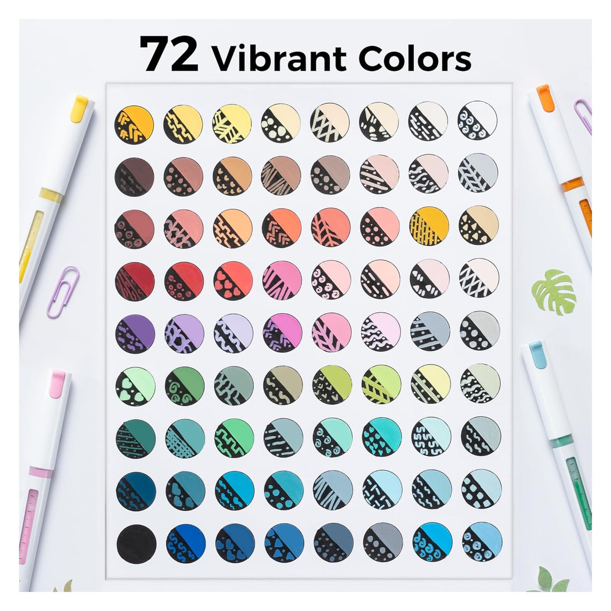 Colour range of 72 Ohuhu Kahuku acrylic paint markers