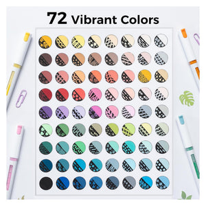 Colour range of 72 Ohuhu Kahuku acrylic paint markers