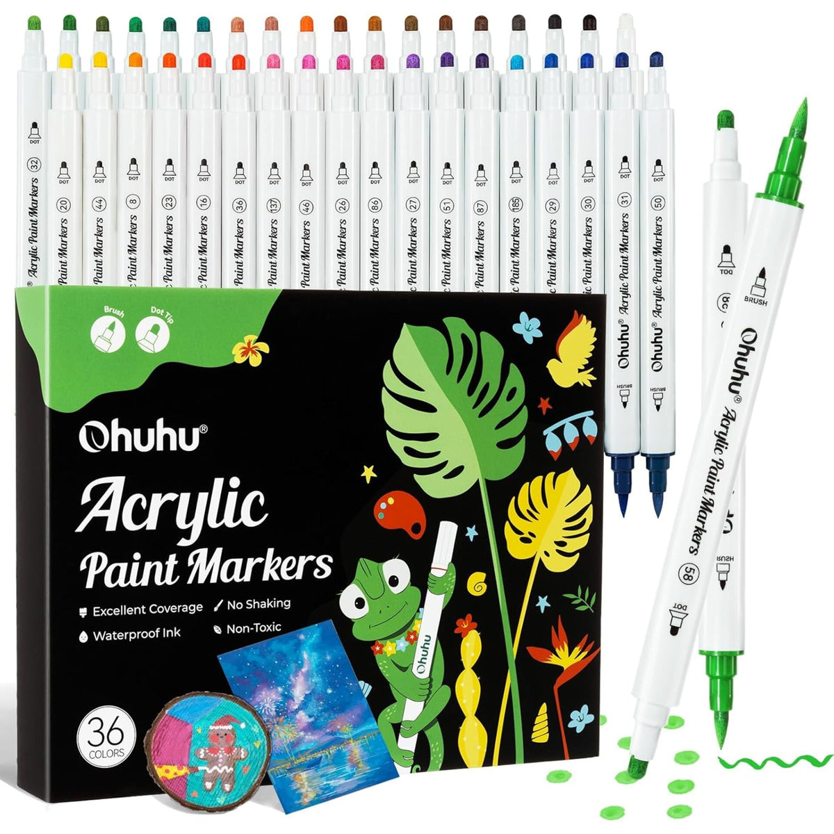 Ohuhu Akaka 36 Colours Acrylic Markers