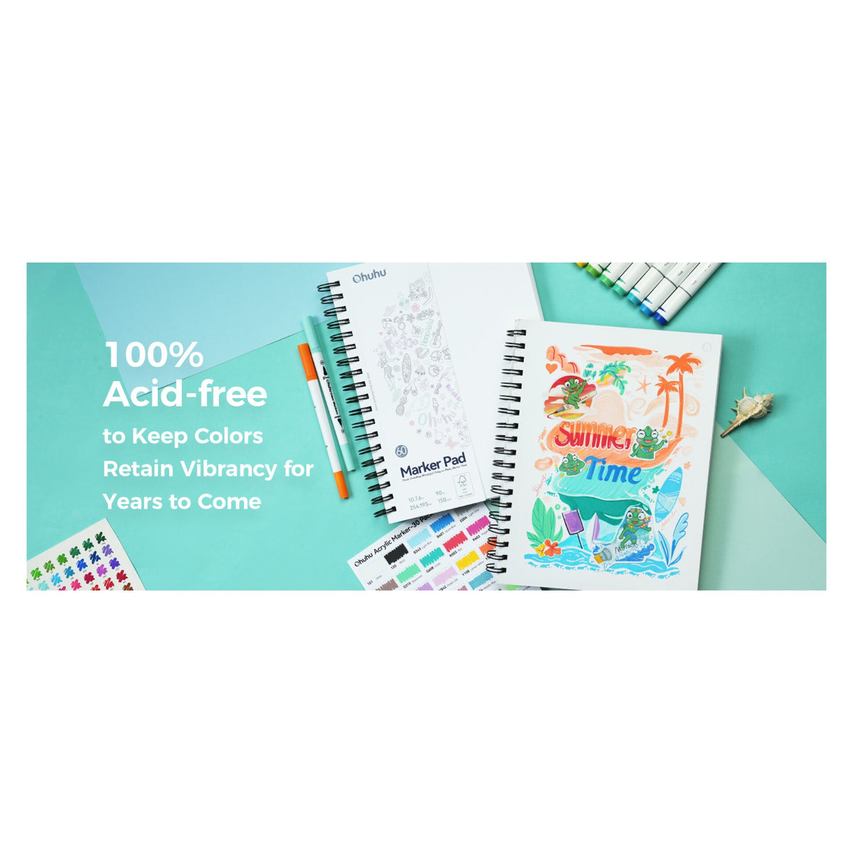 Acid-free Ohuhu marker pad for retaining artwork colour