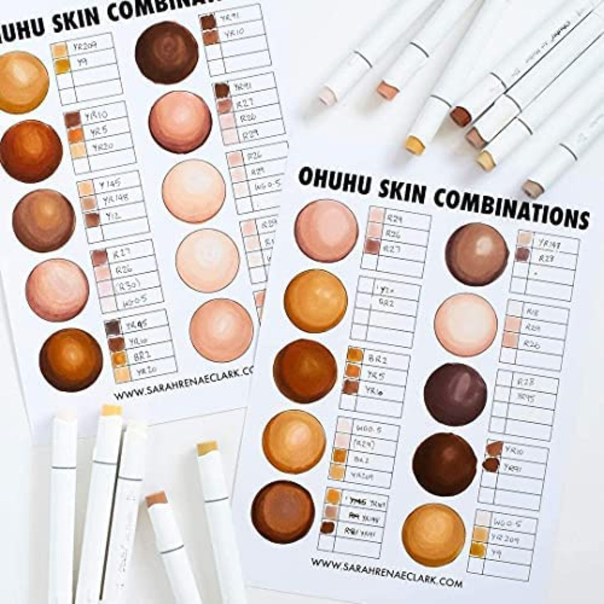 Ohuhu Honolulu B 36 Skin Tone Alcohol Markers – skin tone alcohol markers y30 80404 81 04 skin tone guide