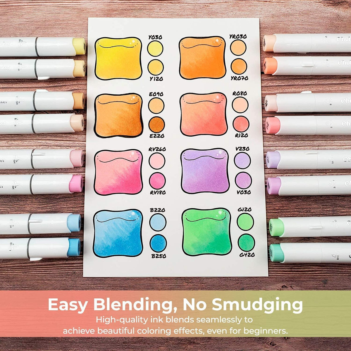 Ohuhu Honolulu B 48 Pastel Colours Alcohol Markers – pastel colours alcohol markers y30 80406 06 07 blending