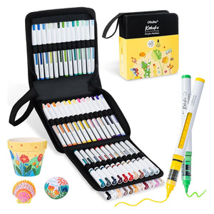 Ohuhu Kahuku 48-colour bullet tip acrylic marker set with carrying case